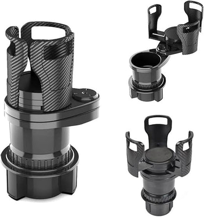 2-in-1 Car Cup Holder Expander 🥤 | 360° Rotatable Dual Drink & Snack Organizer 🚗
