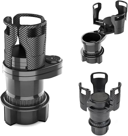 2-in-1 Car Cup Holder Expander 🥤 | 360° Rotatable Dual Drink & Snack Organizer 🚗