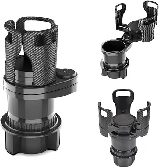 2-in-1 Car Cup Holder Expander 🥤 | 360° Rotatable Dual Drink & Snack Organizer 🚗
