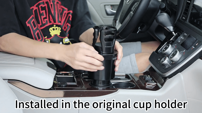 2-in-1 Car Cup Holder Expander 🥤 | 360° Rotatable Dual Drink & Snack Organizer 🚗