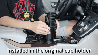 2-in-1 Car Cup Holder Expander 🥤 | 360° Rotatable Dual Drink & Snack Organizer 🚗