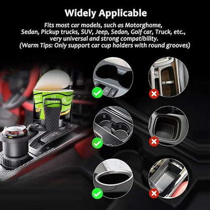 2-in-1 Car Cup Holder Expander 🥤 | 360° Rotatable Dual Drink & Snack Organizer 🚗