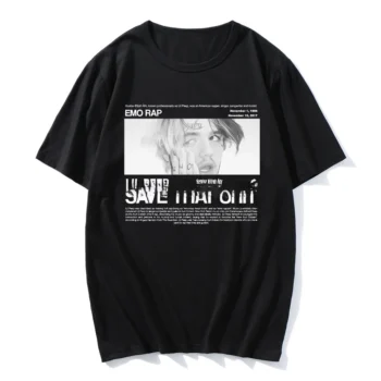 Lil Peep Anime Print Oversized T-Shirt – Heavyweight Streetwear Tee