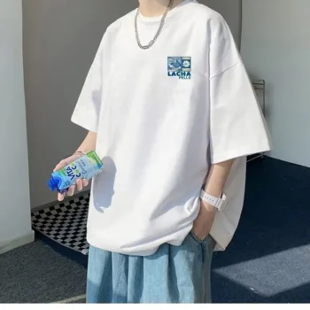 Oversized Fuji Print T-Shirt – Korean Streetwear for Men